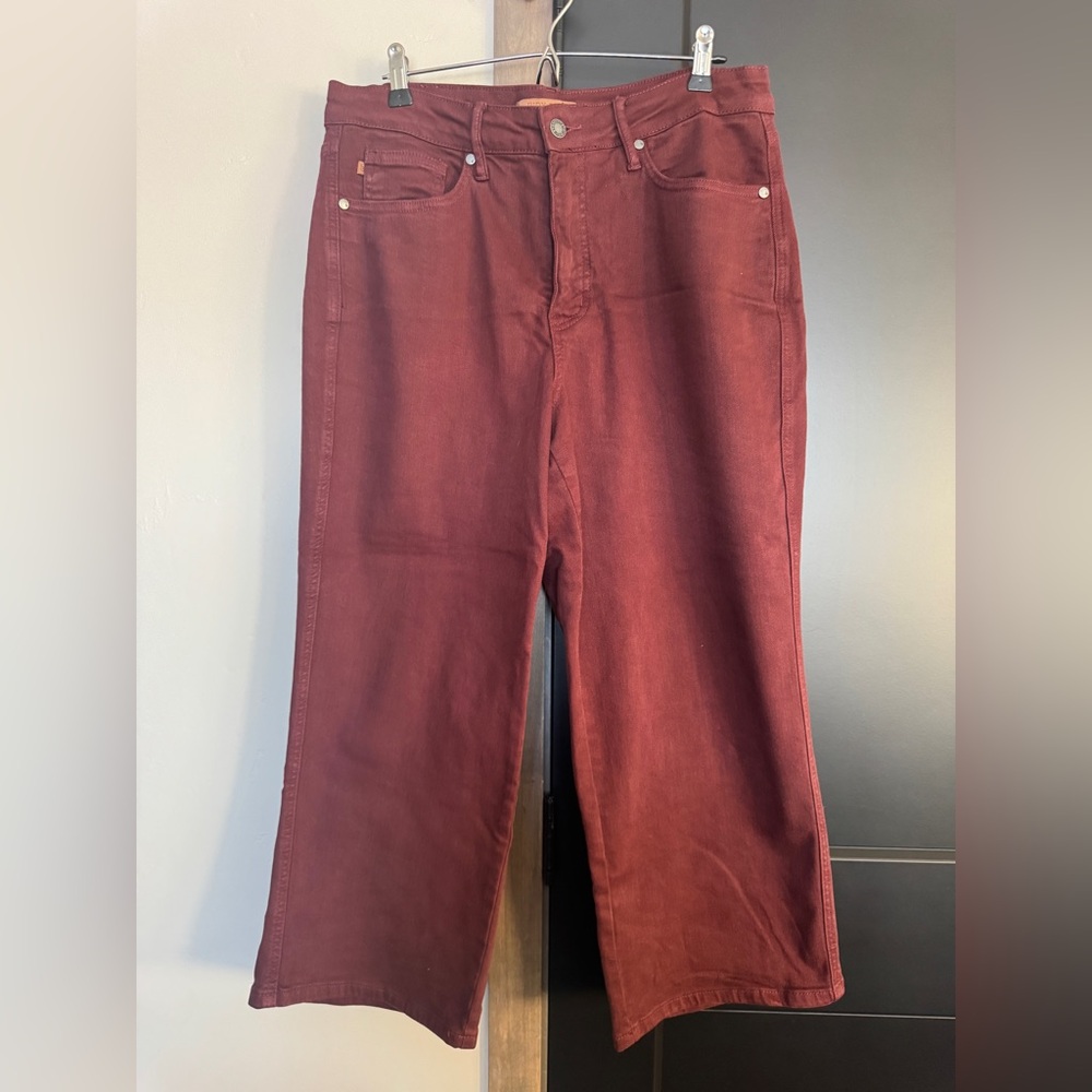 Judy Blue Women's Burgundy Red Straight Leg Jeans
